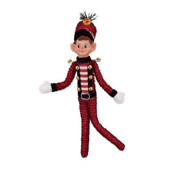 ELF DOLL POSABLE 13" RED W/TENSIL DRUMMER ATTIRE