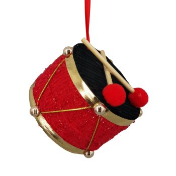 ORN DRUM 4" RED/EMERALD GREEN