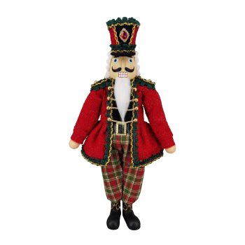 NUTCRACKER SOLDIER 22" RED/EMERALD GREEN CLASSIC DELUXE TARTAN ATTIRE