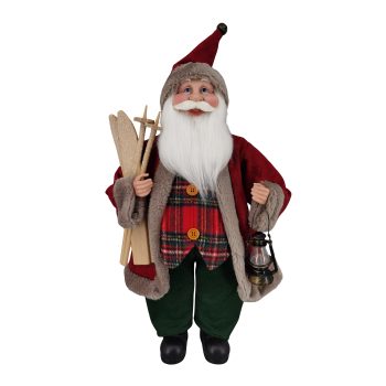 SANTA STANDING 18" RED/GREEN/BROWN HOLDING LAMP