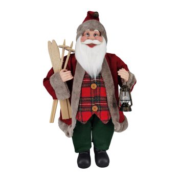 SANTA STANDING 24" RED/GREEN/BROWN HOLDING LAMP