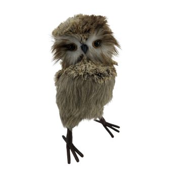 OWL STANDING 6.5"X10.5" BROWN FUR
