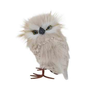 OWL 4"X7" BEIGE FUR