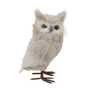 OWL 6"X12" BEIGE FUR
