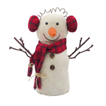 SNOWMAN STANDING W/SCARF CREAM FABRIC
