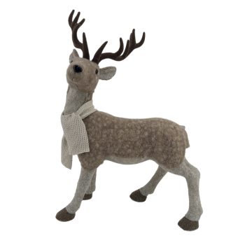 DEER 16"X21.5" BROWN FELT W/SCARF