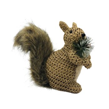 SQUIRREL WOVEN PAPER 9"X10" BROWN/W/GREENERY