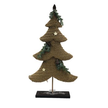 TREE CHRISTMAS WOVEN PAPER 14"X26" BROWN/W/GREENERY