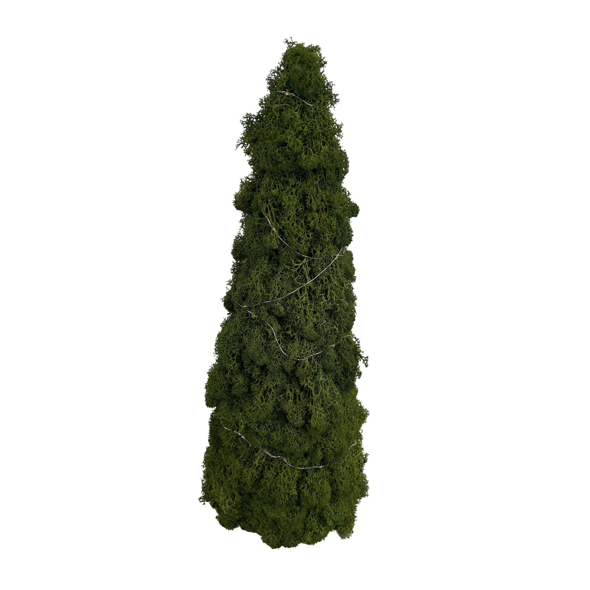 MOSS CONE TREE 6.5"X18" GREEN W/LED MICRO LIGHTS