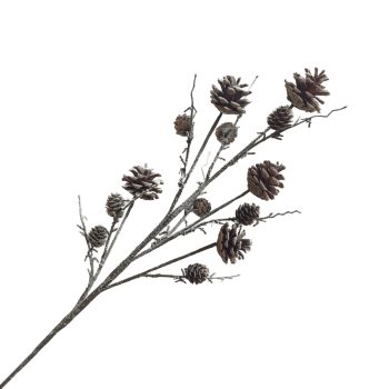 SPRAY PINE CONE ASST.32" BROWN