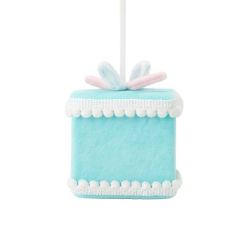 ORN PRESENT 3" BLUE W/BOW