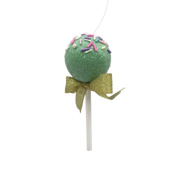 ORN LOLLIPOP 2"X5" GREEN W/SPRINKLES