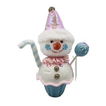 SNOWMAN CUPCAKE 8"X11" WHITE/PINK/BLUE P