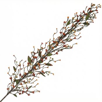 FALL GARLAND WILDFLOWER BUD 50" ORANGE YELLOW GREEN LEAF WISPY VINE