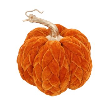 FALL PUMPKIN VELVET BRAIDED 6.5" BRIGHT ORANGE