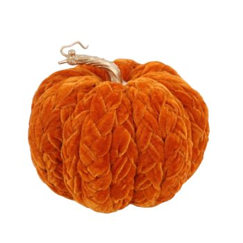 FALL PUMPKIN VELVET BRAIDED 8" BRIGHT ORANGE