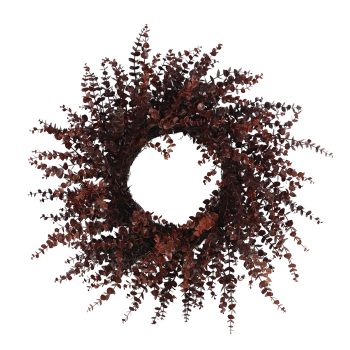 FALL WREATH MINI-EUCALYPTUS 24" BROWN