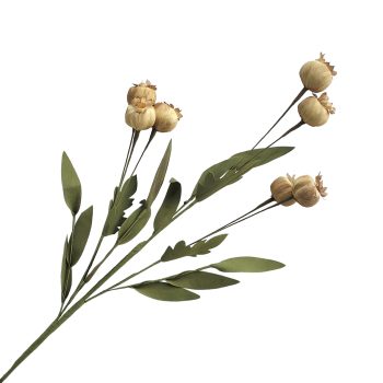 FALL SPRAY POPPY ROUND POD 30" BEIGE TAN