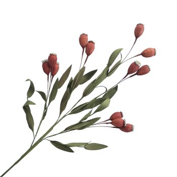 FALL SPRAY POPPY OVAL POD 35" ORANGE RUST