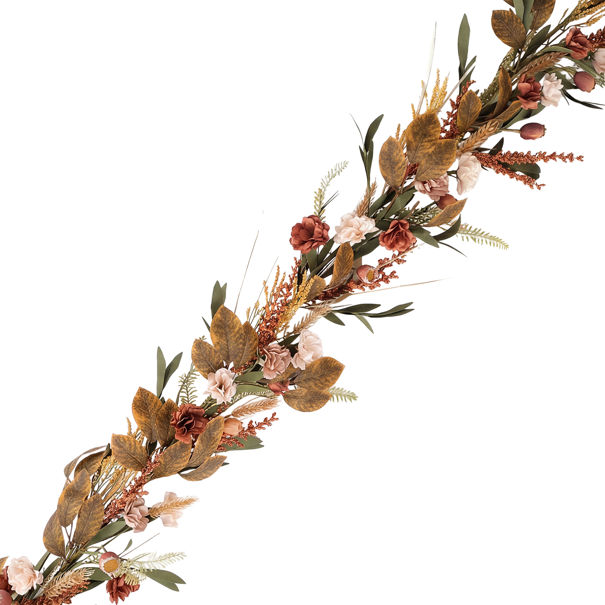 GARLAND MIXED FLORAL 5' SAGE MAUVE CREAM LUSH FOLIAGE