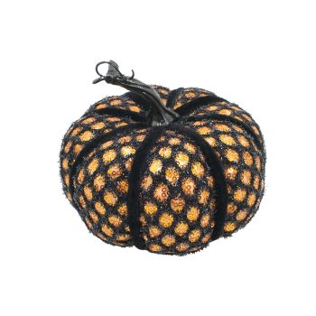 HALLOWEEN PUMPFIN 6"X4.5" ORANGE/BLACK FABRIC