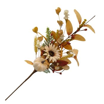 ALL SPRAY CREAM SUNFLOWER 24" WHITE PUMPKIN BROWN LEAF