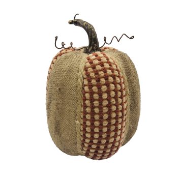 FALL PUMPKIN 6"X8" BROWN/TAN BOUCLE/BURLAP FABRIC