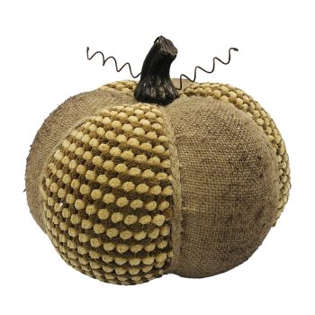 FALL PUMPKIN 9"X7" BROWN/TAN BOUCLE/BURLAP FABRIC