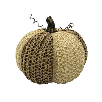 FALL PUMPKIN 9"X7" BROWN/ORANGE FABRIC