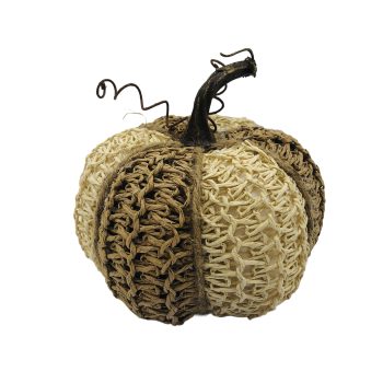 FALL PUMPKIN 5"X5" BROWN/CREAM WOVEN PAPER