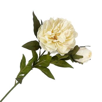 FALL STEM PEONY 27" CREAM WHITE BLOOM BUD VINTAGE