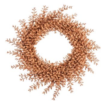 FALL WREATH BOXWOOD/MINI-LEAF 24" BROWN