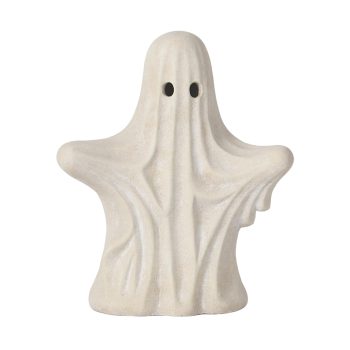 HALLOWEEN CEMENT GHOST FIGURINE 8"X10" CREAM