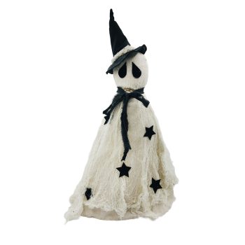 GHOST 13"X21" BLACK/WHITE FABRIC WITH BASE