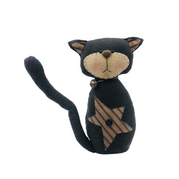 HALLOWEEN CAT 9"X10" BLACK FABRIC