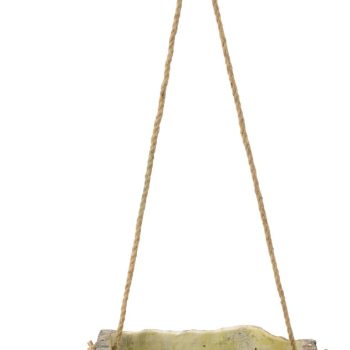 HANGING CEMENT PLANTER WITH ROPE 12.4"W"