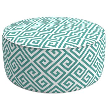 INFLATABLE OTTOMAN - TEAL GREEK
