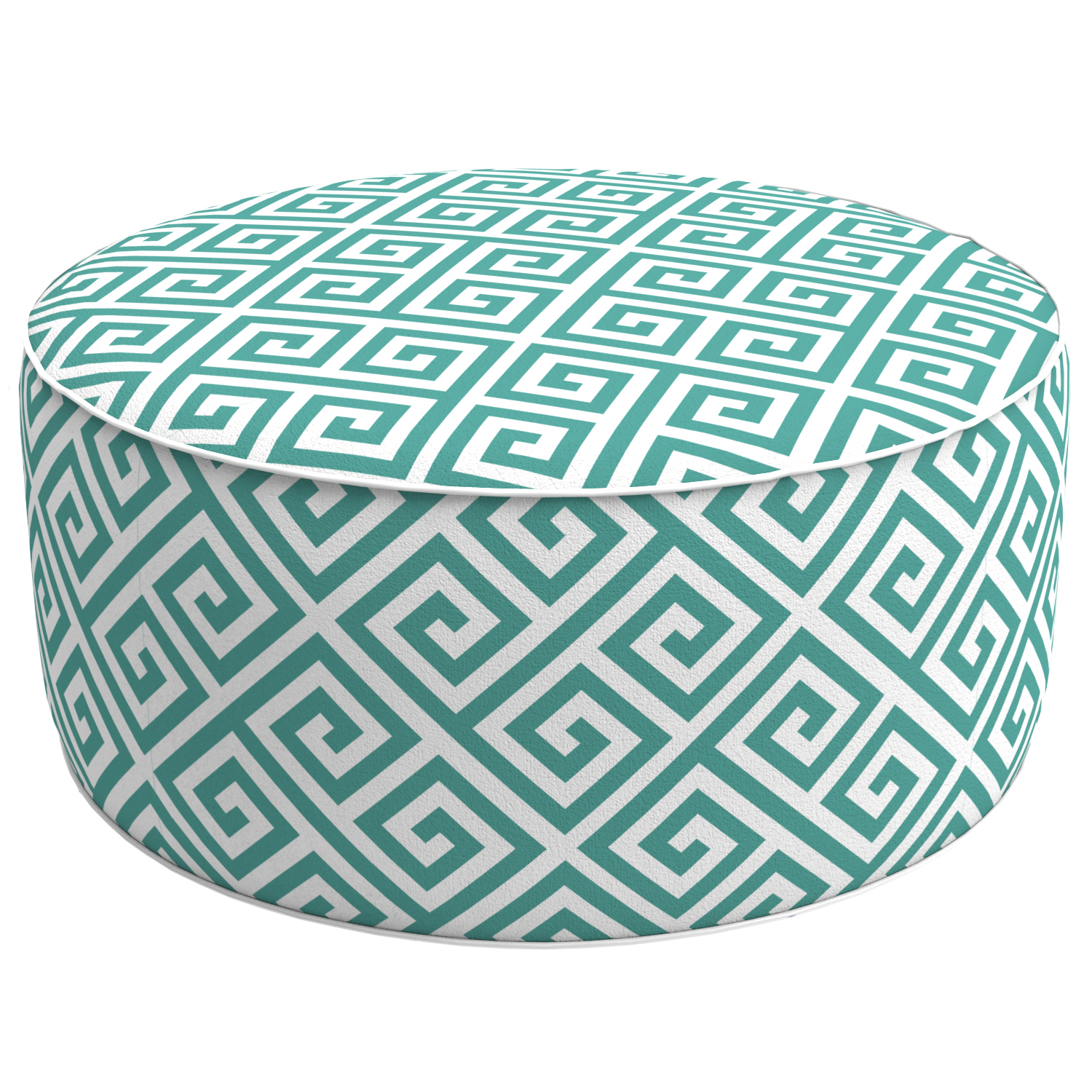 INFLATABLE OTTOMAN - TEAL GREEK