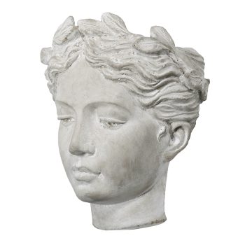 CEMENT GODDESS HEAD WALL PLANTER 8"H