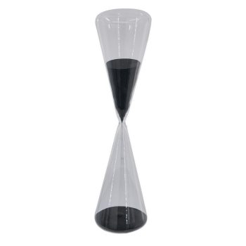 GLASS HOURGLASS 19" (120 MIN.) BLACK SAND
