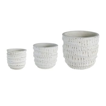 CEMENT PLANTERS- TEXTURED WAVE PATTERN 3 PC