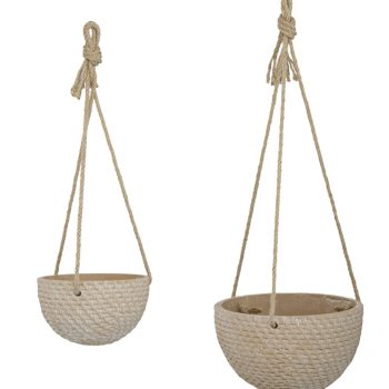 CEMENT HANGING PLANTER- SET OF 2