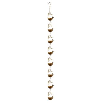 BIRD BATH RAIN CHAIN - ANTIQUE COPPER FINISH 102" INCL. V GUTTER HOOK