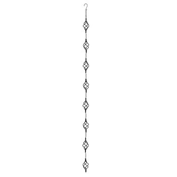 FINIAL RAIN CHAIN - MATTE BLACK 102" INCL. V GUTTER HOOK