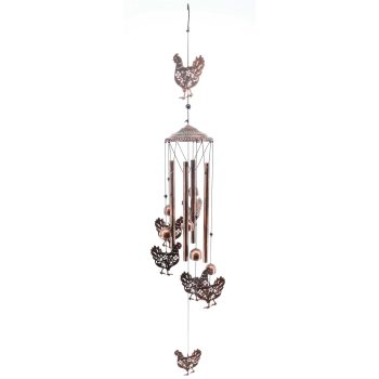 CHICKEN WIND CHIME - COPPER FINISH 40"H