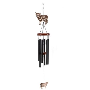 HIGHLAND COW WIND CHIME COPPER FIN. 37"H