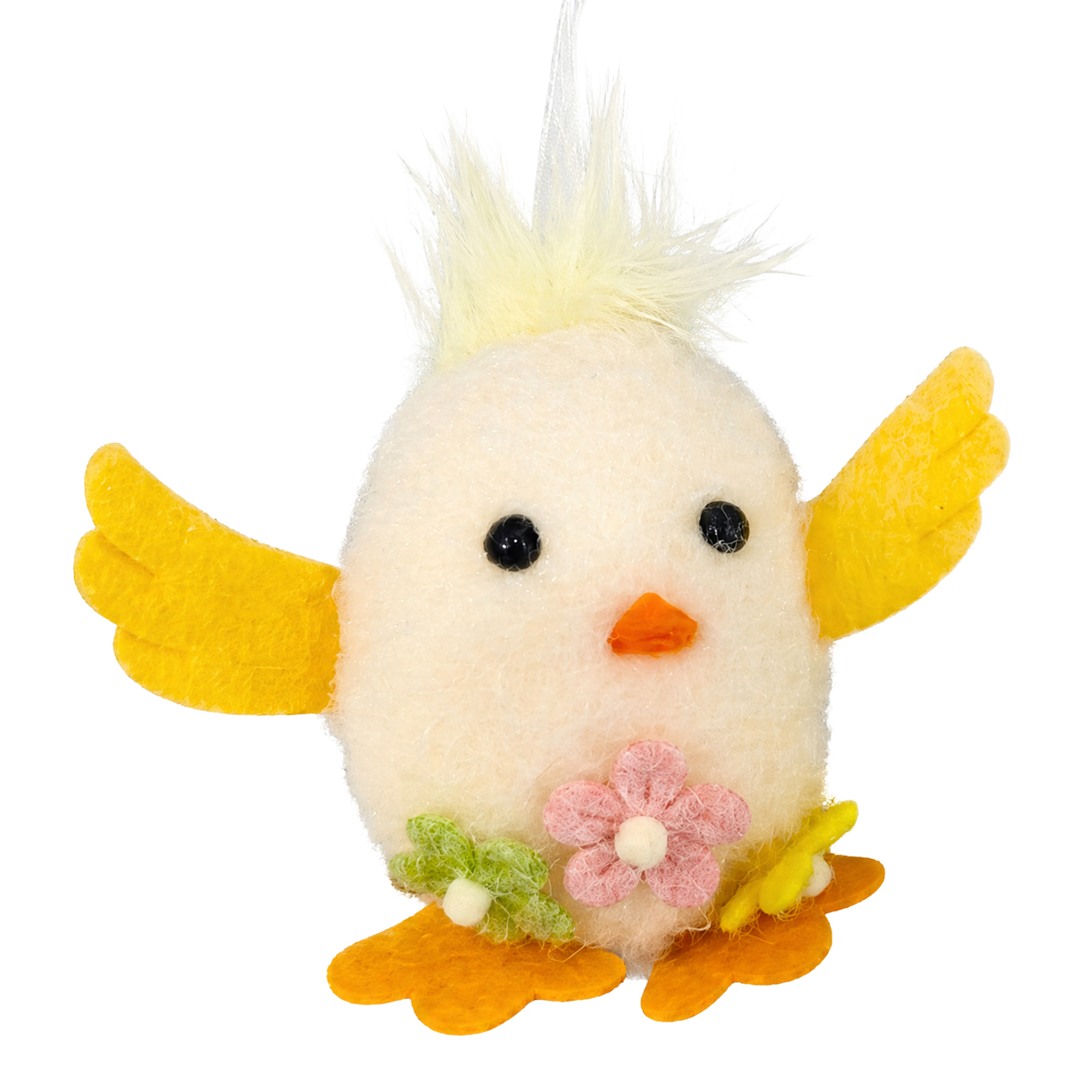 FELT/FUR CHICK CREAM 4.25"