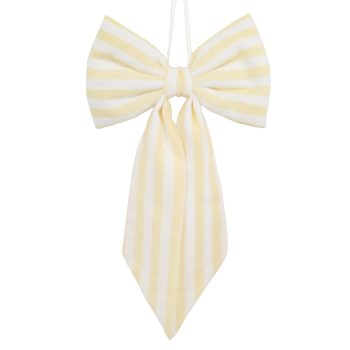 BOW W/HANGER 7"W YELLOW STRIPE