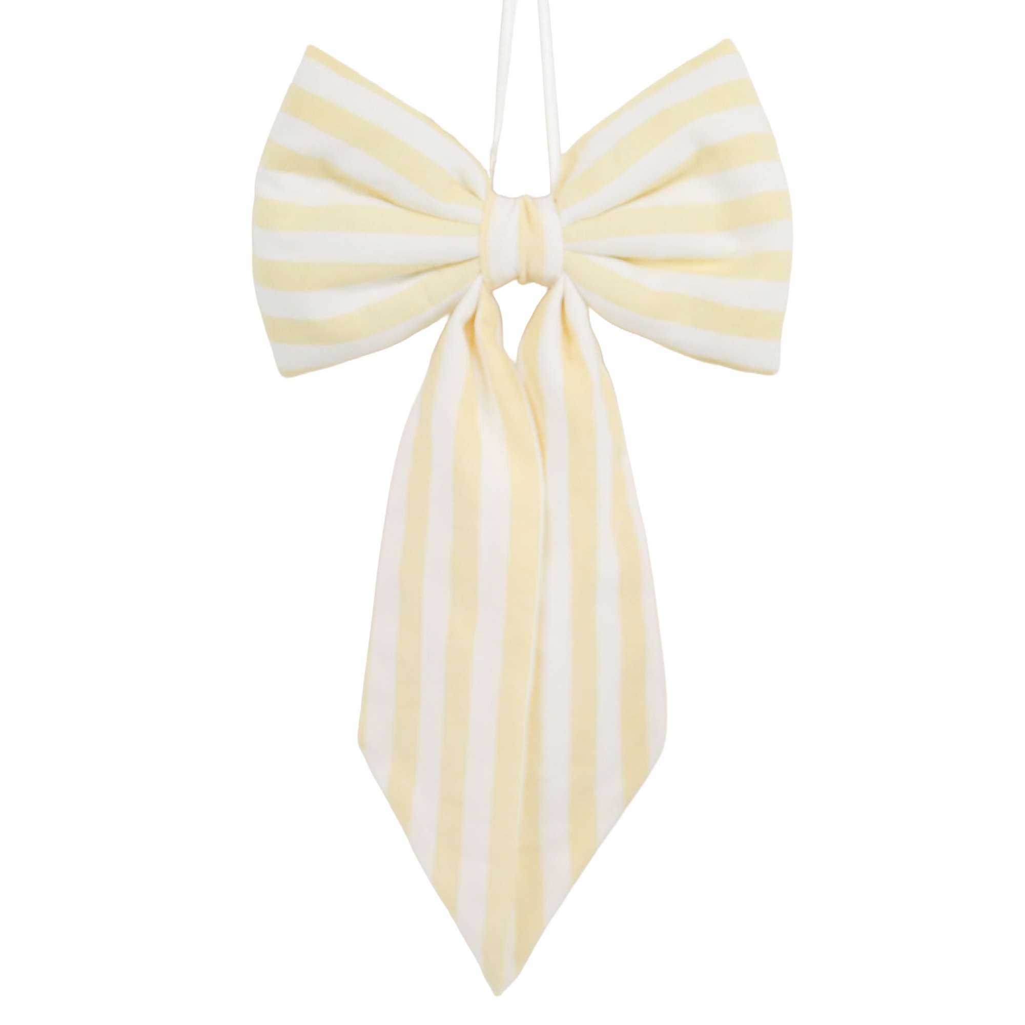 BOW W/HANGER 7"W YELLOW STRIPE