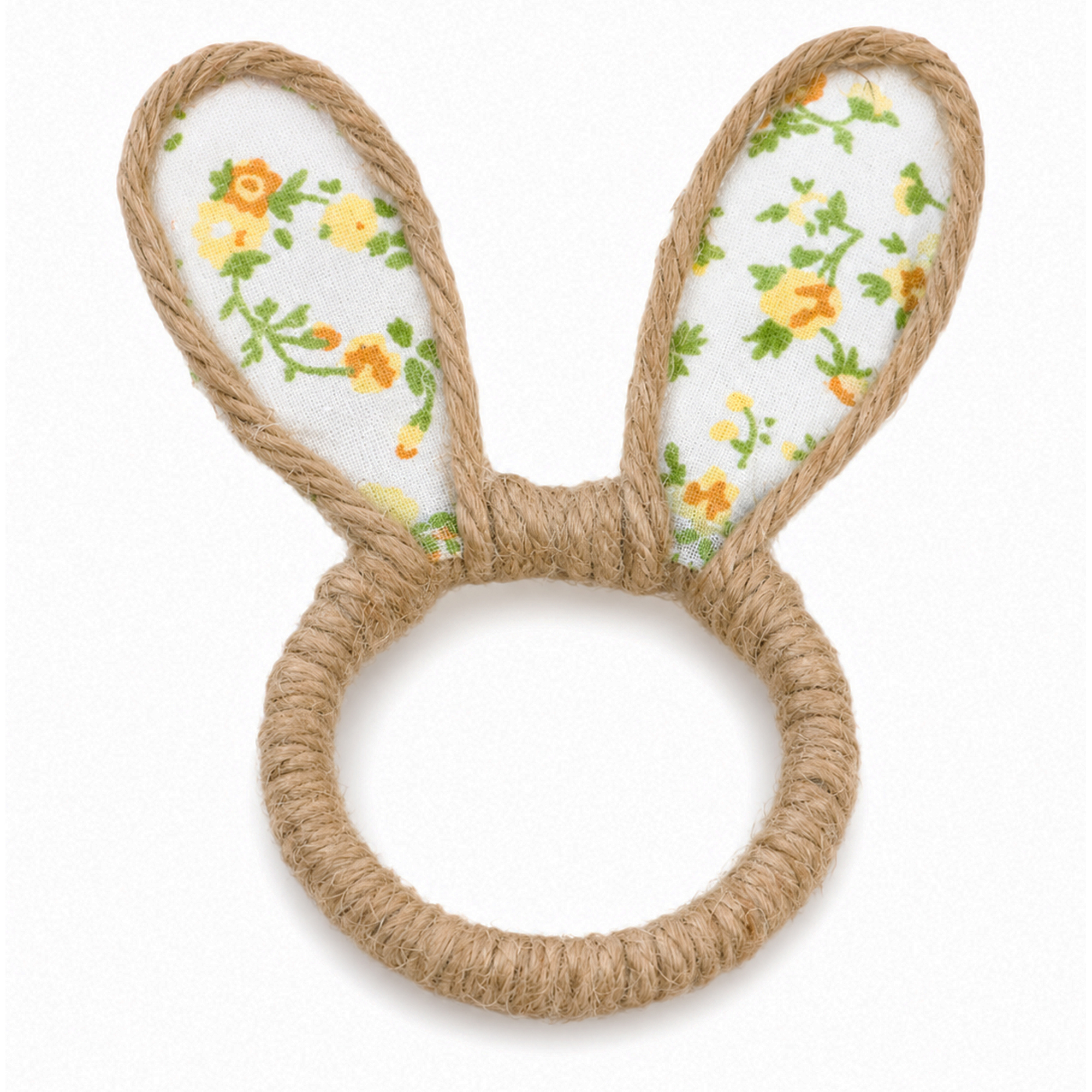NAPKIN RING 4"H YELLOW FLORAL PRINT